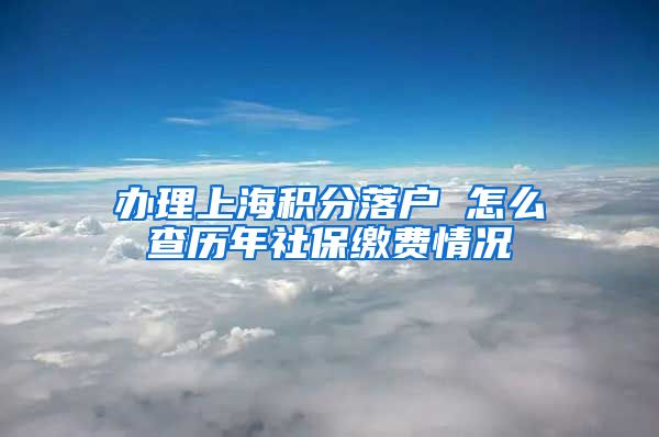 办理上海积分落户 怎么查历年社保缴费情况