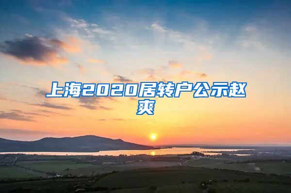 上海2020居转户公示赵爽