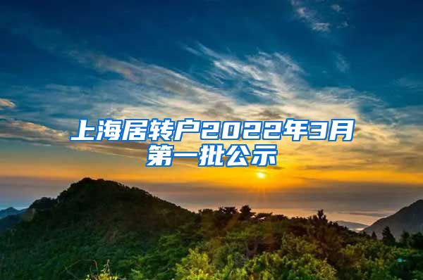 上海居转户2022年3月第一批公示