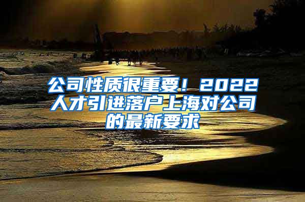 公司性质很重要！2022人才引进落户上海对公司的最新要求