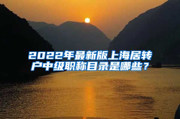 2022年最新版上海居转户中级职称目录是哪些？