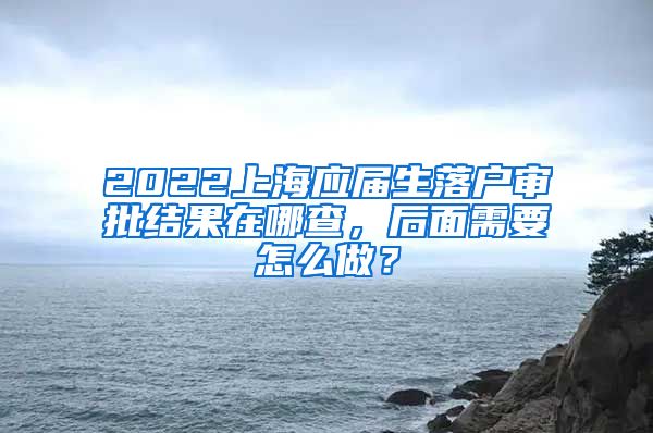 2022上海应届生落户审批结果在哪查，后面需要怎么做？