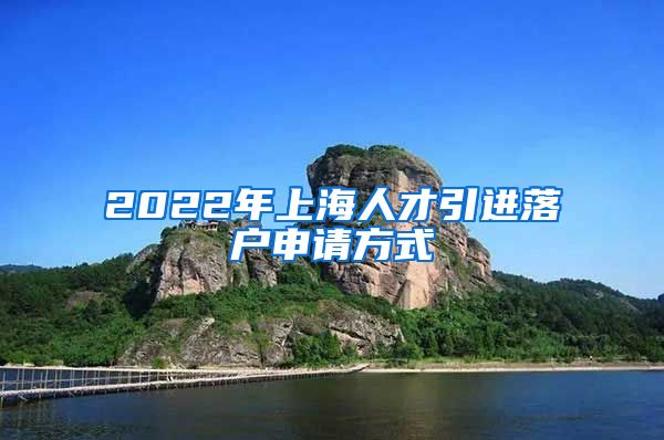 2022年上海人才引进落户申请方式