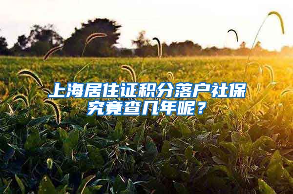 上海居住证积分落户社保究竟查几年呢？