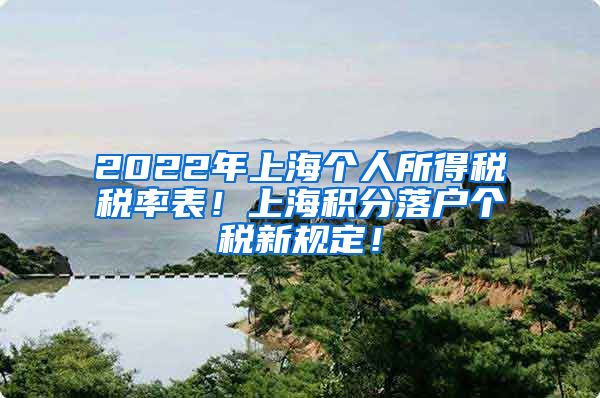 2022年上海个人所得税税率表！上海积分落户个税新规定！