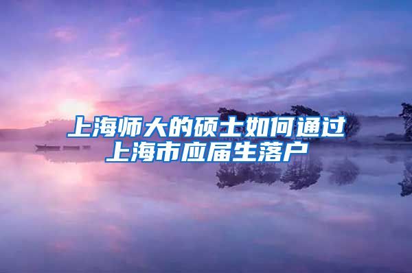 上海师大的硕士如何通过上海市应届生落户