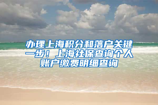 办理上海积分和落户关键一步！上海社保查询个人账户缴费明细查询