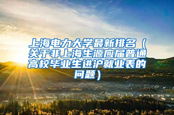 上海电力大学最新排名（关于非上海生源应届普通高校毕业生进沪就业表的问题）