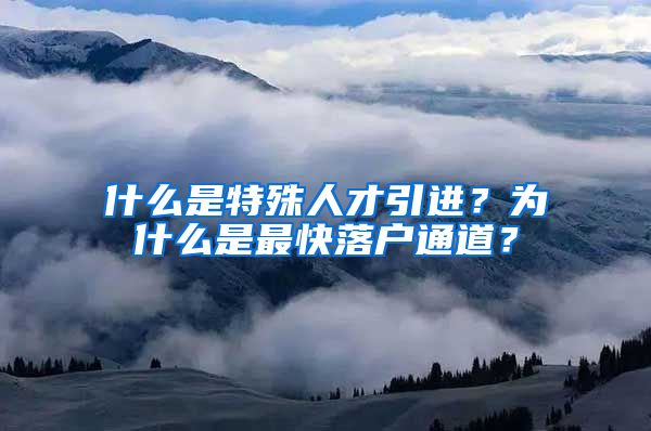 什么是特殊人才引进？为什么是最快落户通道？