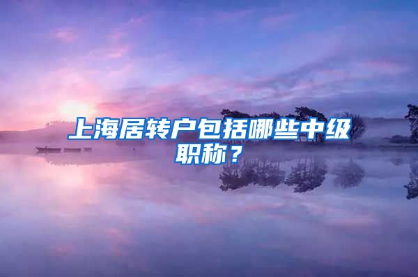 上海居转户包括哪些中级职称？