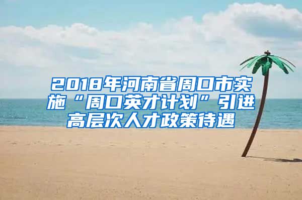 2018年河南省周口市实施“周口英才计划”引进高层次人才政策待遇