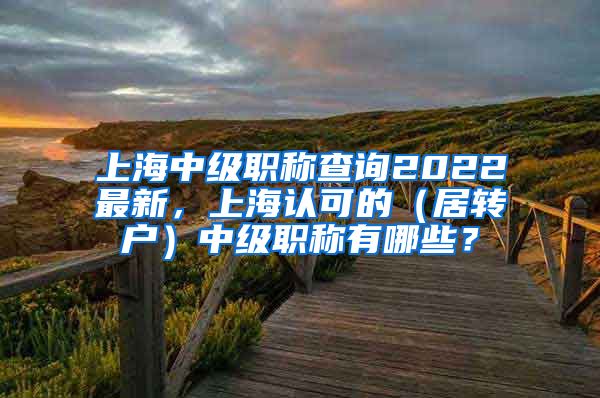 上海中级职称查询2022最新，上海认可的（居转户）中级职称有哪些？
