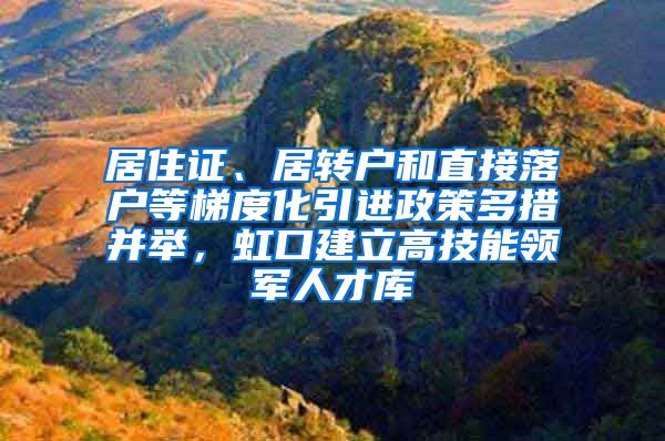 居住证、居转户和直接落户等梯度化引进政策多措并举，虹口建立高技能领军人才库