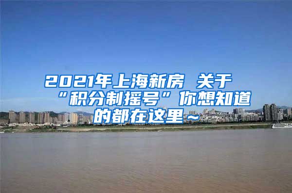 2021年上海新房 关于“积分制摇号”你想知道的都在这里～