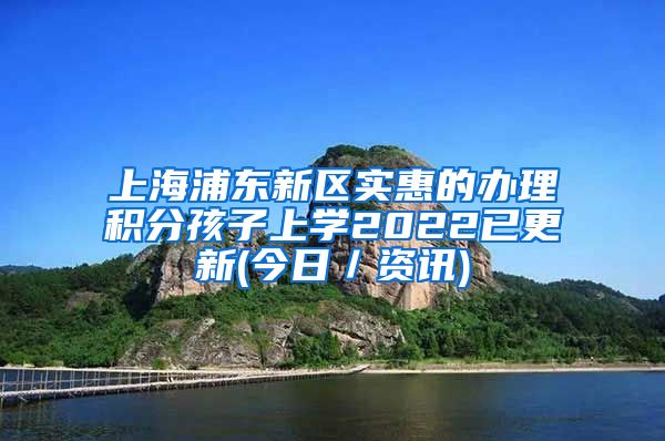 上海浦东新区实惠的办理积分孩子上学2022已更新(今日／资讯)