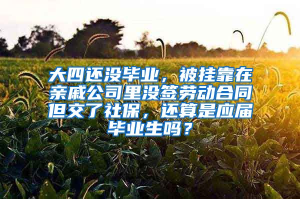 大四还没毕业，被挂靠在亲戚公司里没签劳动合同但交了社保，还算是应届毕业生吗？