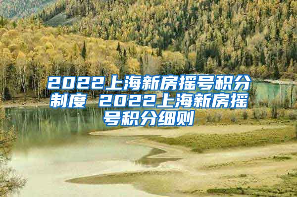 2022上海新房摇号积分制度 2022上海新房摇号积分细则