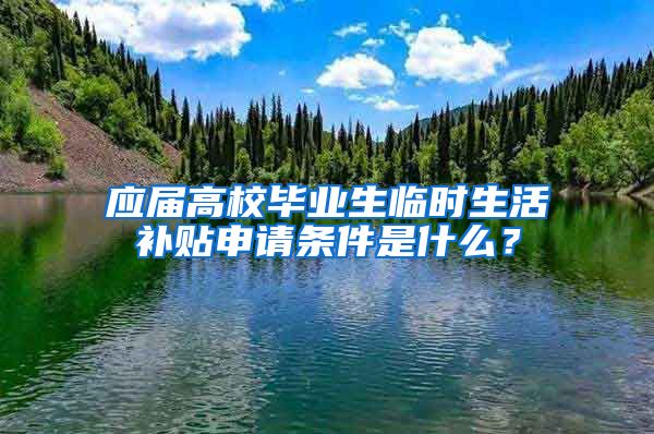 应届高校毕业生临时生活补贴申请条件是什么？