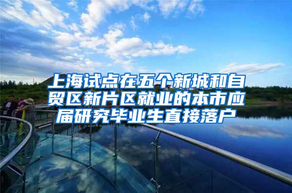 上海试点在五个新城和自贸区新片区就业的本市应届研究毕业生直接落户