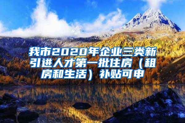 我市2020年企业三类新引进人才第一批住房（租房和生活）补贴可申