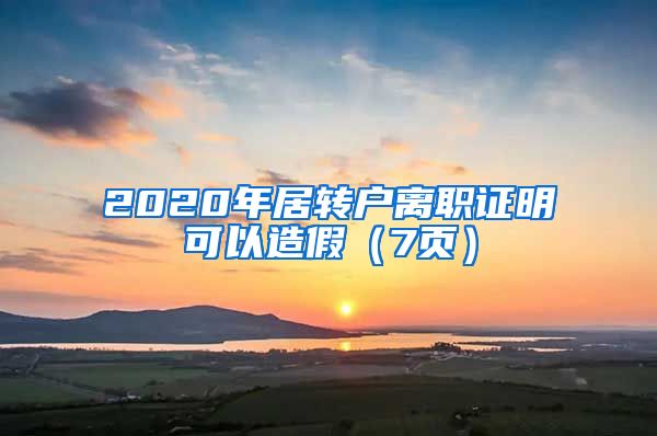 2020年居转户离职证明可以造假（7页）