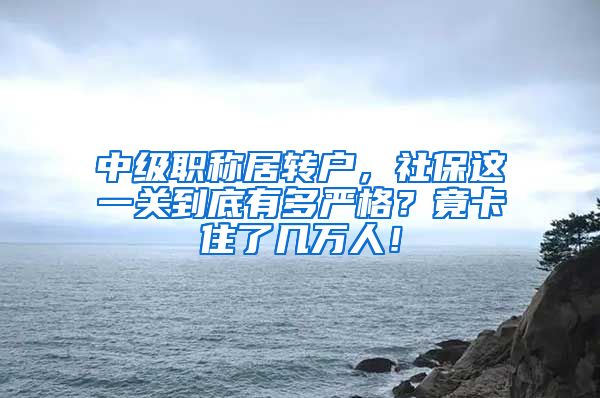 中级职称居转户，社保这一关到底有多严格？竟卡住了几万人！