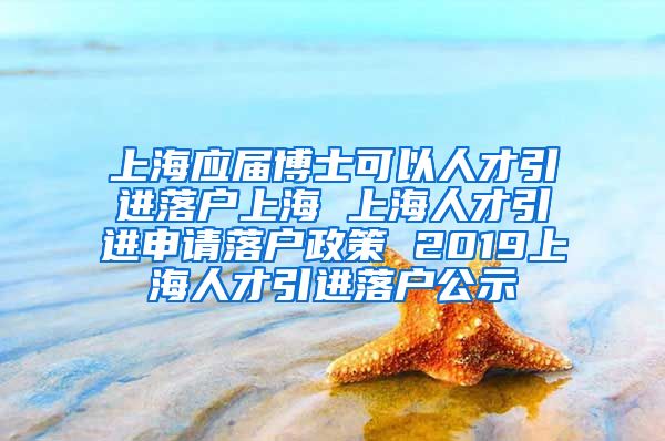 上海应届博士可以人才引进落户上海 上海人才引进申请落户政策 2019上海人才引进落户公示