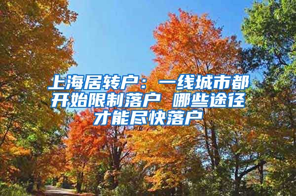 上海居转户：一线城市都开始限制落户 哪些途径才能尽快落户