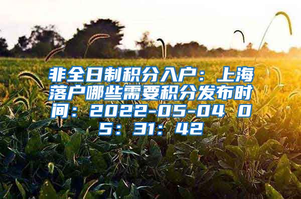 非全日制积分入户：上海落户哪些需要积分发布时间：2022-05-04 05：31：42