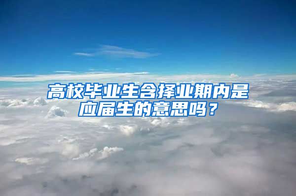 高校毕业生含择业期内是应届生的意思吗？