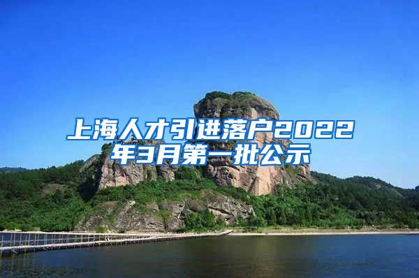 上海人才引进落户2022年3月第一批公示