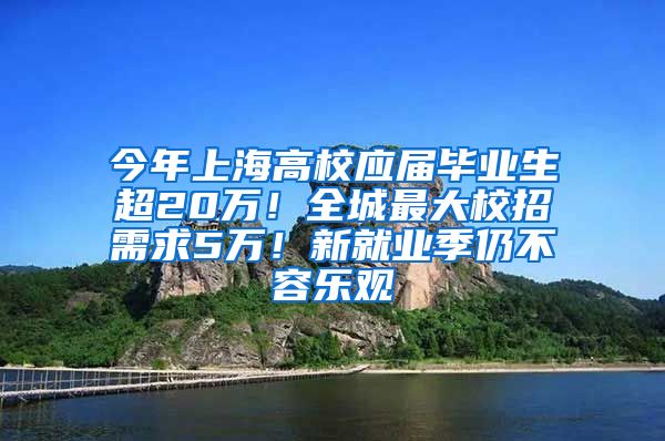 今年上海高校应届毕业生超20万！全城最大校招需求5万！新就业季仍不容乐观