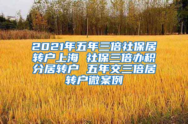 2021年五年三倍社保居转户上海 社保三倍办积分居转户 五年交三倍居转户微案例