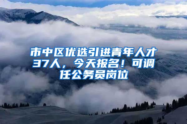 市中区优选引进青年人才37人，今天报名！可调任公务员岗位