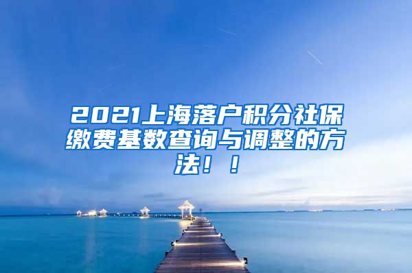 2021上海落户积分社保缴费基数查询与调整的方法！！