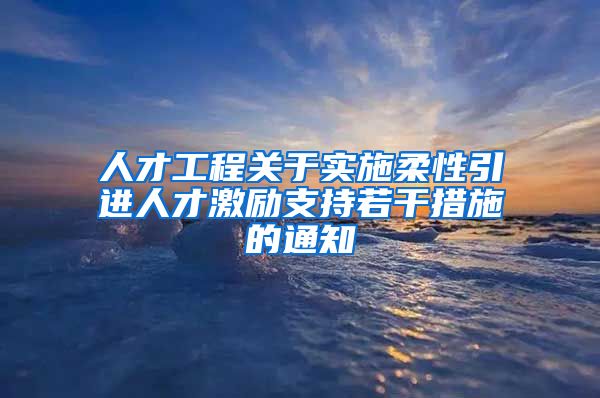 人才工程关于实施柔性引进人才激励支持若干措施的通知