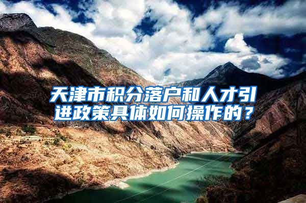 天津市积分落户和人才引进政策具体如何操作的？