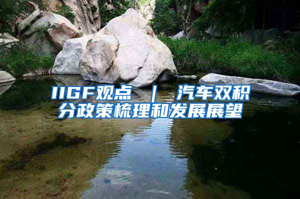 IIGF观点 ｜ 汽车双积分政策梳理和发展展望