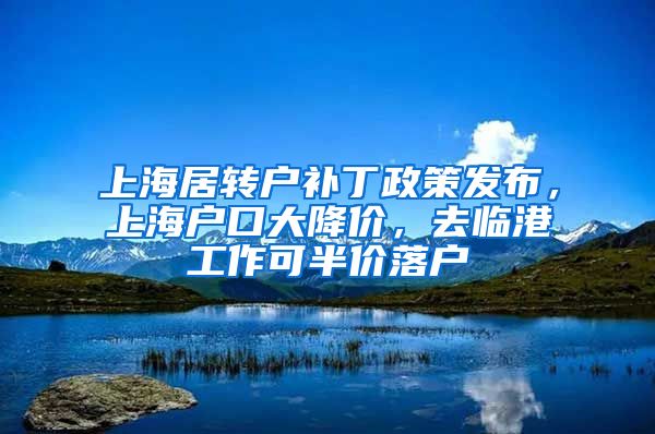 上海居转户补丁政策发布，上海户口大降价，去临港工作可半价落户