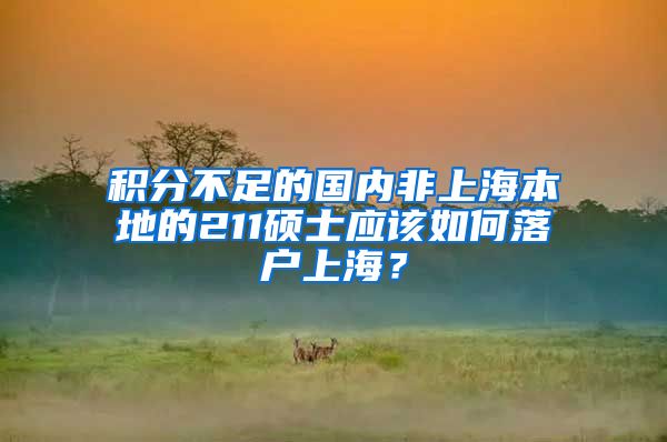 积分不足的国内非上海本地的211硕士应该如何落户上海？