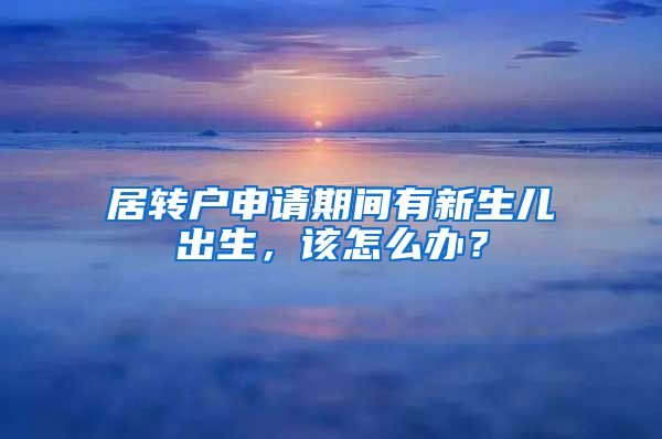 居转户申请期间有新生儿出生，该怎么办？