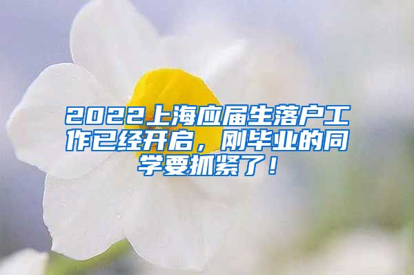 2022上海应届生落户工作已经开启，刚毕业的同学要抓紧了！