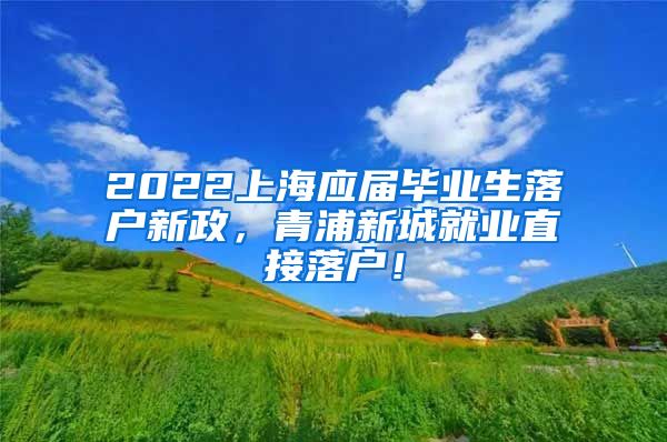 2022上海应届毕业生落户新政，青浦新城就业直接落户！