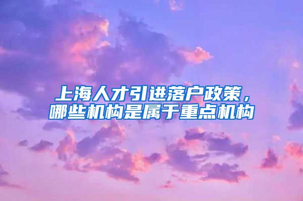 上海人才引进落户政策，哪些机构是属于重点机构