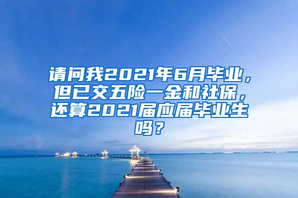 请问我2021年6月毕业，但已交五险一金和社保，还算2021届应届毕业生吗？