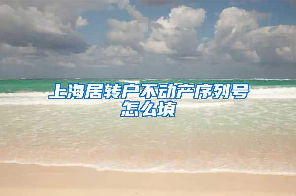 上海居转户不动产序列号怎么填