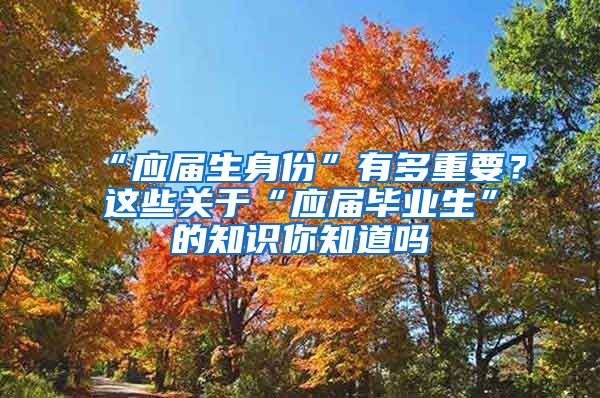 “应届生身份”有多重要？这些关于“应届毕业生”的知识你知道吗