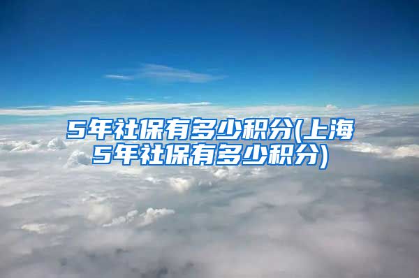 5年社保有多少积分(上海5年社保有多少积分)