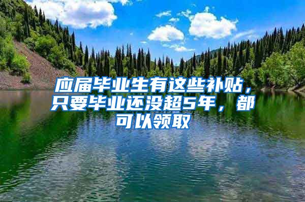 应届毕业生有这些补贴，只要毕业还没超5年，都可以领取