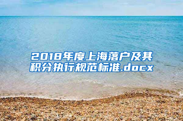 2018年度上海落户及其积分执行规范标准.docx